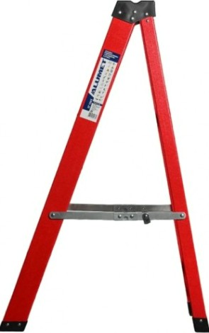 Стремянка стеклопластиковая АЛЮМЕТ SF 1003 3 ступени, с органайзером