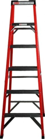 Стремянка стеклопластиковая АЛЮМЕТ SF 1005 5 ступеней, с органайзером