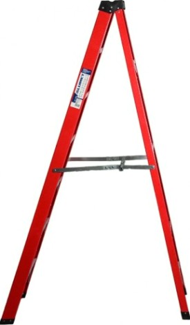 Стремянка стеклопластиковая АЛЮМЕТ SF 1006 6 ступеней, с органайзером