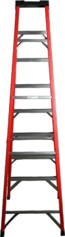 Стремянка стеклопластиковая АЛЮМЕТ SF 1007 7 ступеней, с органайзером