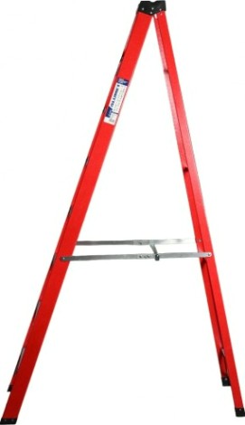Стремянка стеклопластиковая АЛЮМЕТ SF 1007 7 ступеней, с органайзером