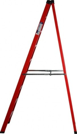 Стремянка стеклопластиковая АЛЮМЕТ SF 1008 8 ступеней, с органайзером