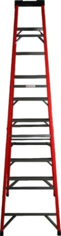 Стремянка стеклопластиковая АЛЮМЕТ SF 1008 8 ступеней, с органайзером