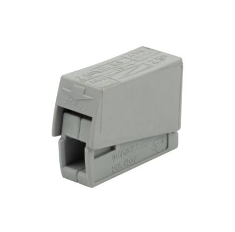 Строительно-монтажная клемма REXANT СМК 224-101 для светильника на 1 проводник, серая 100шт/уп [07-2401]