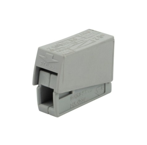 Строительно-монтажная клемма REXANT СМК 224-101 для светильника на 1 проводник, серая 10шт/уп [07-2401-10]