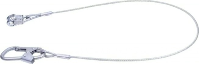 Строп аБ Кбс МОЛОТ из стального троса 1,45 м, в защит. обол. с аморт, круглый карабин К 1 + кбс [Ба КБС]