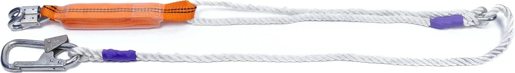 Строп Ва МОЛОТ из полиамидного каната L - 2 м, регулируемый с амортизатором с карабинами К1 и Кбс [Ва рег КБС 2 м]