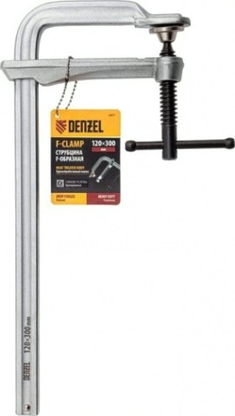 Струбцина F-образная DENZEL 120x300мм, кованая [20477]