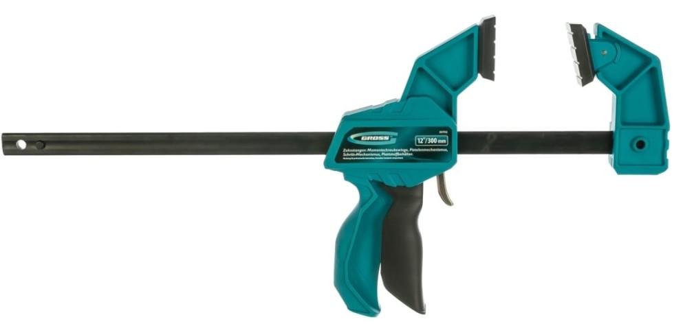 Струбцина F-образная GROSS 20702 реечная, пистолетного типа, 300 мм