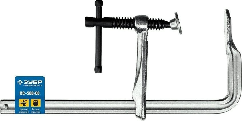 Струбцина F-образная ЗУБР ПРОФЕССИОНАЛ кс-200/80 тип f 200/80 мм, [32157-080-200]