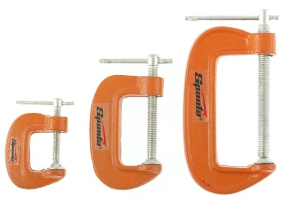 Струбцина G-образная Sparta 25-50-75 мм набор: 3 шт. [206755]