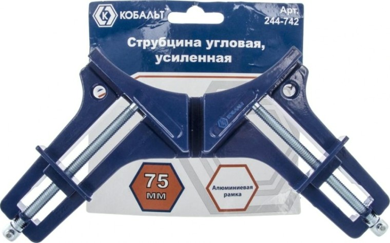Струбцина угловая Кобальт 244-742 75 мм, усиленная