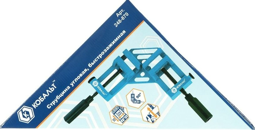 Струбцина угловая Кобальт 248-870 65 мм, быстрозажимная Струбцина угловая Кобальт 248-870 65 мм, быстрозажимная