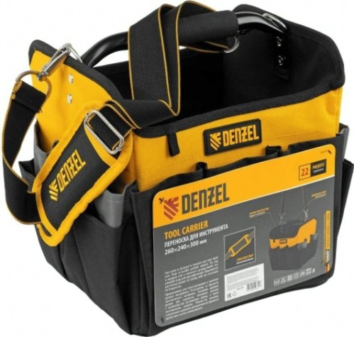 Сумка для инструмента Denzel 90 294 260х240х300 мм, 22 кармана, наплечный ремень [90294]