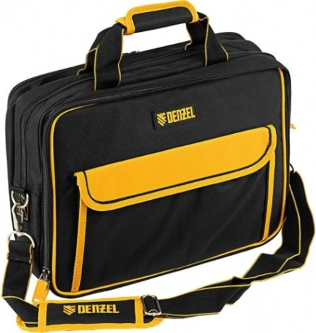 Сумка для инструмента Denzel 90 295 400х170х300 мм, 3 отделения, 28 карманов, наплечны [90295]