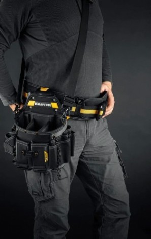 Сумка для инструмента KRAFTOOL KPB-23 поясная с быстрос. креплением FastClip, 290x310мм [38766]