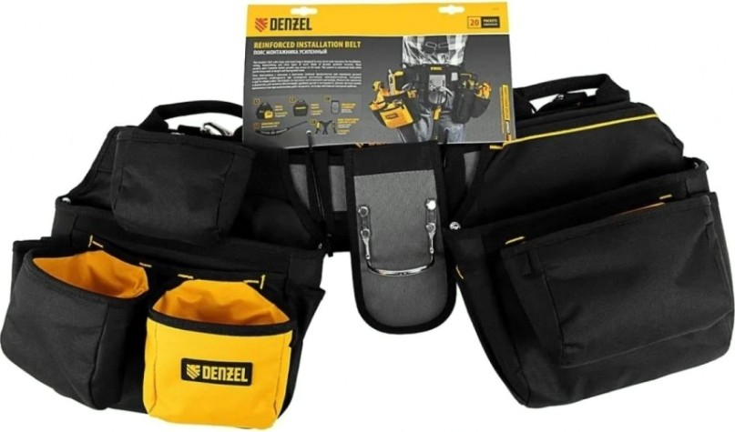 Сумка поясная Denzel 90290 усиленный, с лямками, держатель для молотка