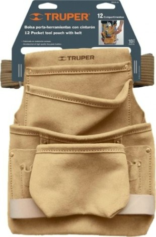 Сумка поясная для инструмента TRUPER POCA-12 из кожи, 12 отделений 11536 [11536]