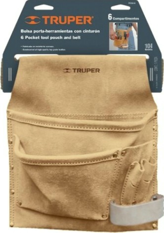 Сумка поясная для инструмента TRUPER POCA-6 из кожи, 6 отделений 11533 [11533]
