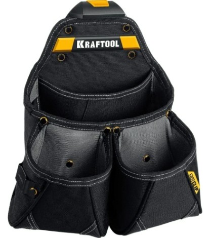 Сумка поясная KRAFTOOL KP-15 с креплением FastClip, 15 карманов, 350х320 мм [38771]
