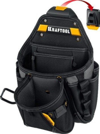 Сумка поясная KRAFTOOL KP-27 с креплением FastClip, 27 карманов, 350х260 мм [38773]