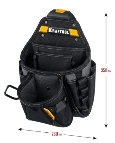 Сумка поясная KRAFTOOL KP-27 с креплением FastClip, 27 карманов, 350х260 мм [38773]