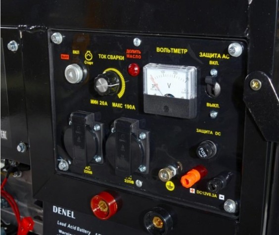 Сварочный генератор HUTER DY 6500 LXW с колесами [64/1/18]