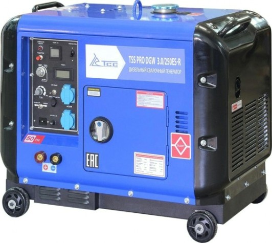 Сварочный генератор ТСС PRO DGW 3.0/250ES-R дизельный в кожухе [022834]