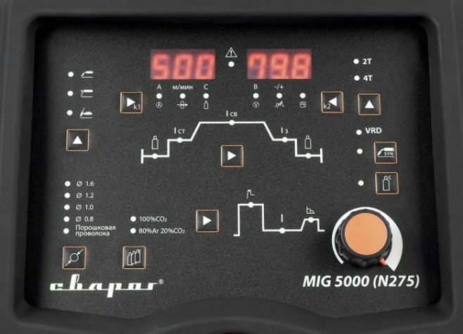 Сварочный полуавтомат СВАРОГ TECH MIG 5000 (N275) DIGITAL многофункциональный (MIG/MAG, MMA) [00000098969]