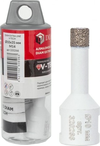 Сверло алмазное DIAM 10x35xМ14 Extra Line V-TECH [320266]