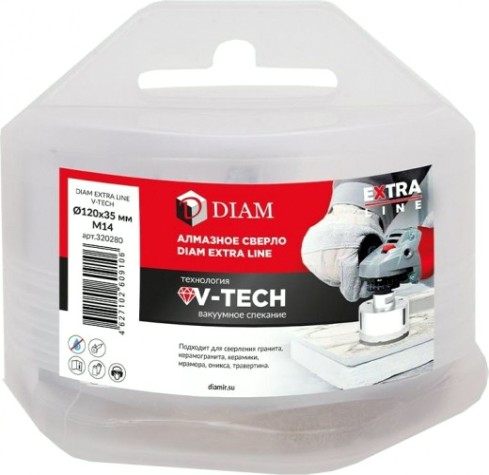 Сверло алмазное DIAM 120x35xМ14 Extra Line V-TECH [320280]