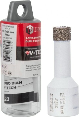 Сверло алмазное DIAM 12x35xМ14 Extra Line V-TECH [320267]