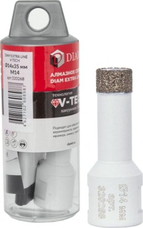 Сверло алмазное DIAM 14x35xМ14 Extra Line V-TECH [320268]