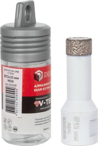 Сверло алмазное DIAM 15x35xМ14 Extra Line V-TECH [320269]