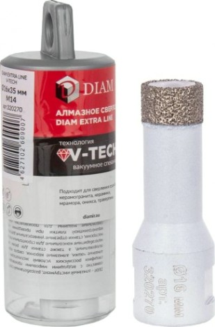 Сверло алмазное DIAM 16x35xМ14 Extra Line V-TECH [320270]
