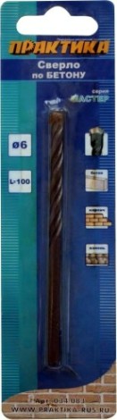 Сверло по бетону ПРАКТИКА 6х 60/100 мм 034-083 [034-083]