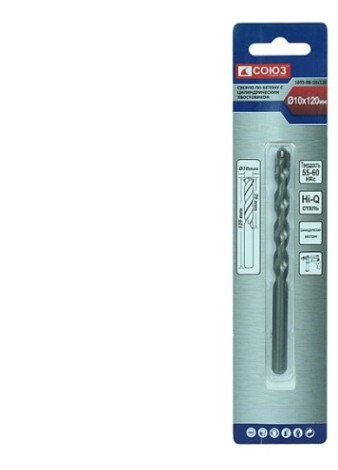 Сверло по бетону СОЮЗ 10x120 мм с цилиндрическим хвостовиком [1055-06-10x120]