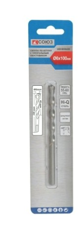 Сверло по бетону СОЮЗ 6x100 мм с треугольным хвостовиком [1055-08-06x100]