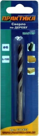 Сверло по дереву ПРАКТИКА Мастер 6х90 мм [034-823]