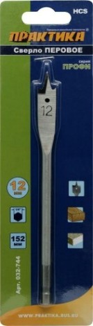 Сверло по дереву ПРАКТИКА перовое 12х152 мм [032-744]