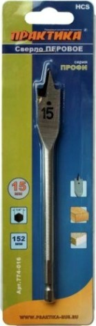 Сверло по дереву ПРАКТИКА перовое 15х152 мм [774-016]