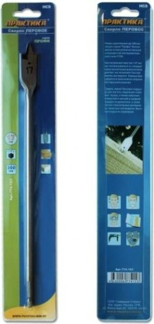 Сверло по дереву ПРАКТИКА перовое 17х300 мм [774-153]