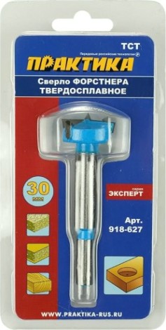 Сверло по дереву ПРАКТИКА петельное Форстнера 30 мм, твердосплавное [918-627]