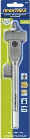 Сверло по дереву ПРАКТИКА регулируемое 22-76 мм, серия Профи [246-739]