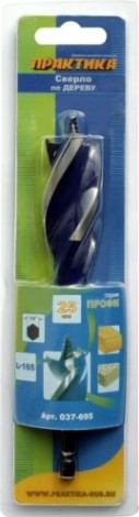 Сверло по дереву ПРАКТИКА винтовое 25х165 мм 037-695 [037-695]
