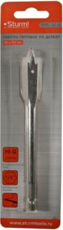 Сверло по дереву Sturm 1055-07-10 перовое 10мм, шестигр. хвостовик
