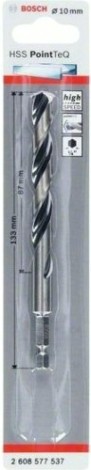 Сверло по металлу BOSCH 10,0 х 87/133 мм, HSS PointTeQ с шестигранным хвостовиком [2608577537]