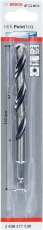 Сверло по металлу BOSCH 11,0 х 87/133 мм, HSS PointTeQ с шестигранным хвостовиком [2608577538]