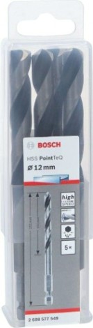 Сверло по металлу BOSCH 12,0 х 101/151 мм, HSS PointTeQ с шестигранным хвостовиком (5шт.) [2608577549]