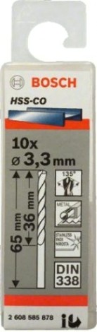 Сверло по металлу BOSCH HSS-CO 3.3 мм 10шт [2608585878]